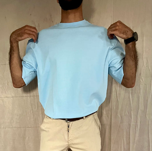 ZIL Light Blue Oversized Tee | تيشيرت أوفرسايز لبني