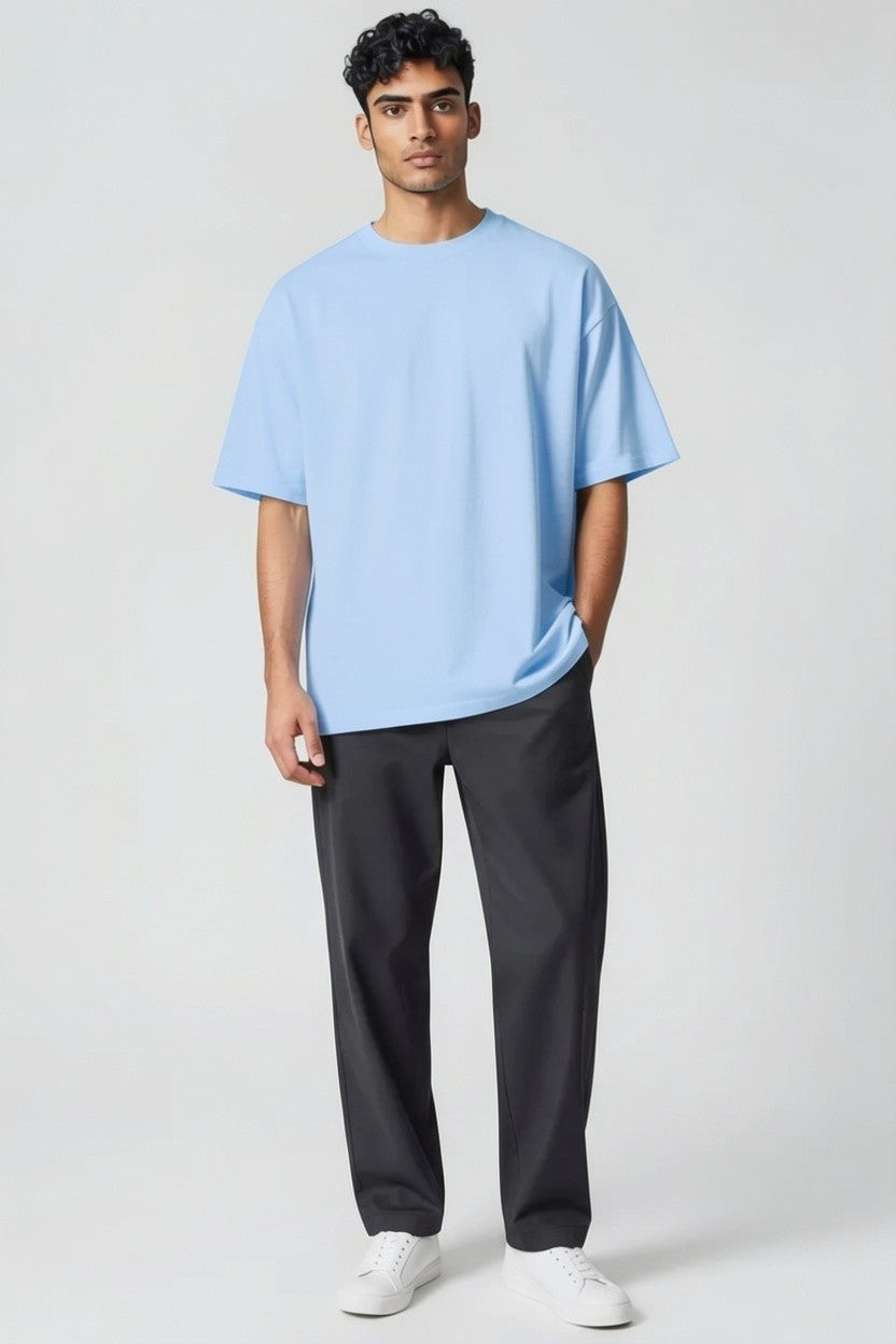 ZIL Light Blue Oversized Tee | تيشيرت أوفرسايز لبني