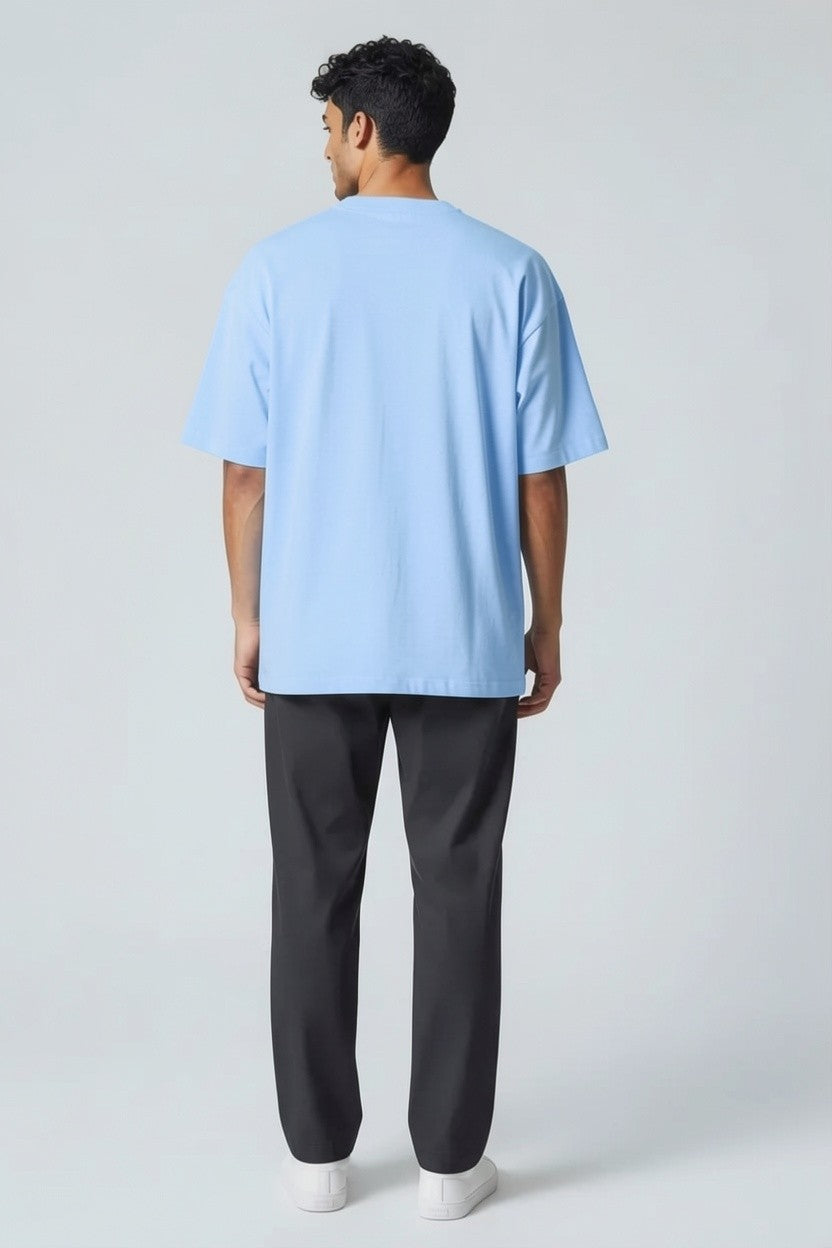 ZIL Light Blue Oversized Tee | تيشيرت أوفرسايز لبني