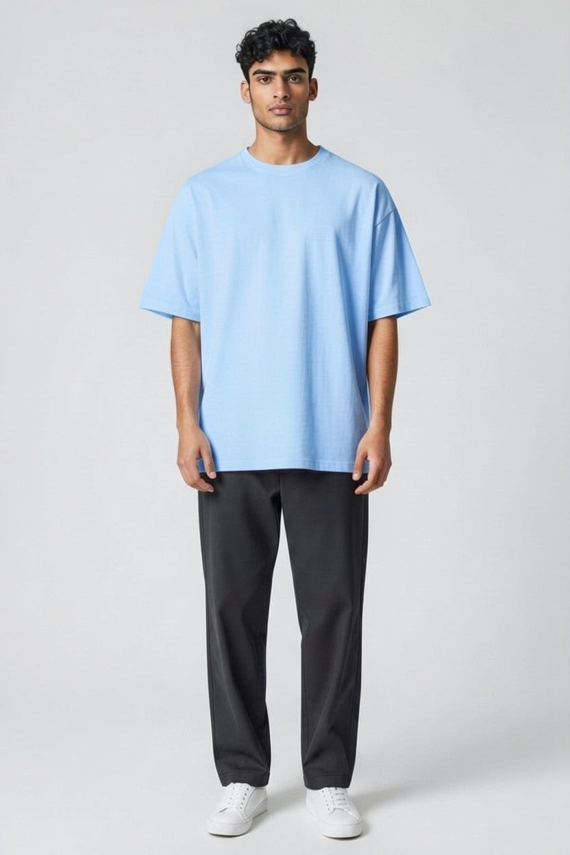ZIL Light Blue Oversized Tee | تيشيرت أوفرسايز لبني